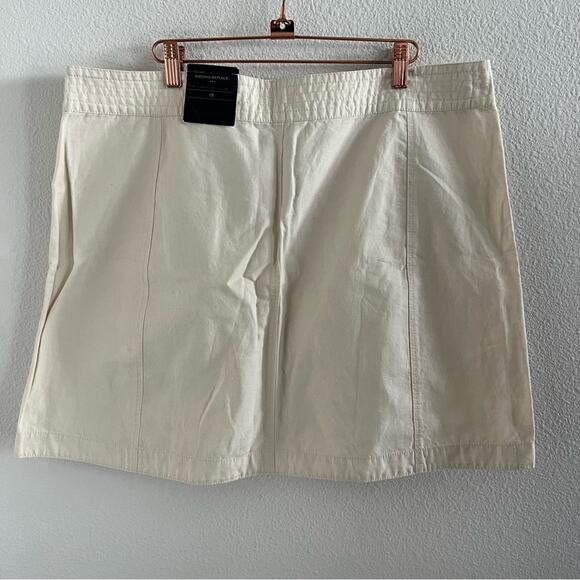 NWT Banana Republic Linen Blend Cargo Neutral Front Button Pocket Skirt 18 - Picture 4 of 7
